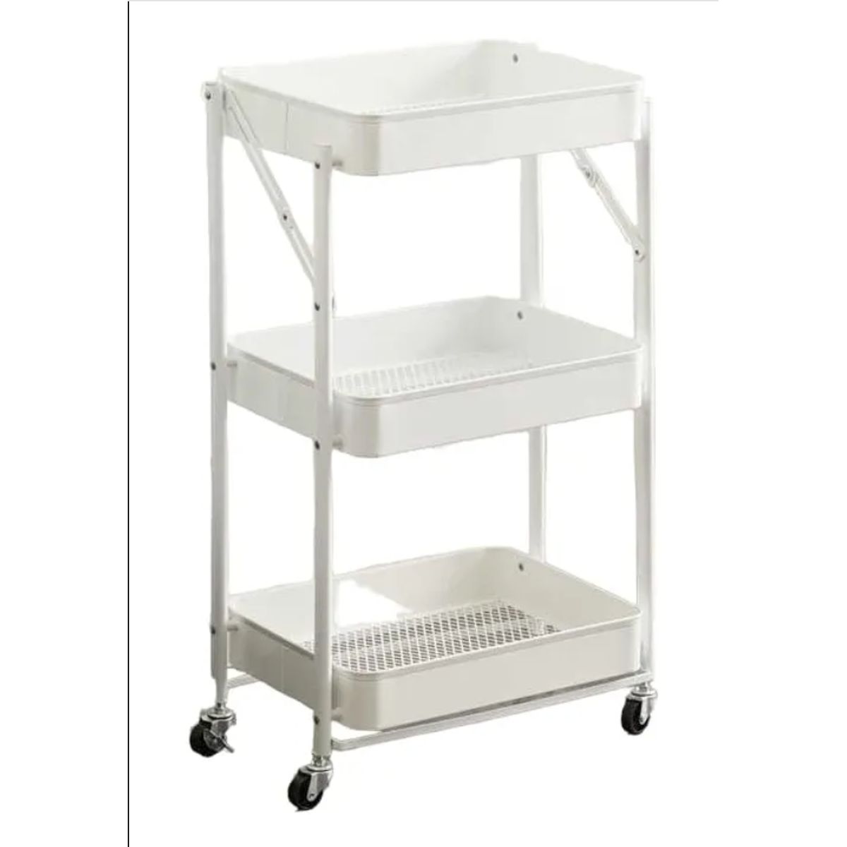 GENERICO - Estante Organizador Plegable Cocina Baño 3 Niveles Blanco