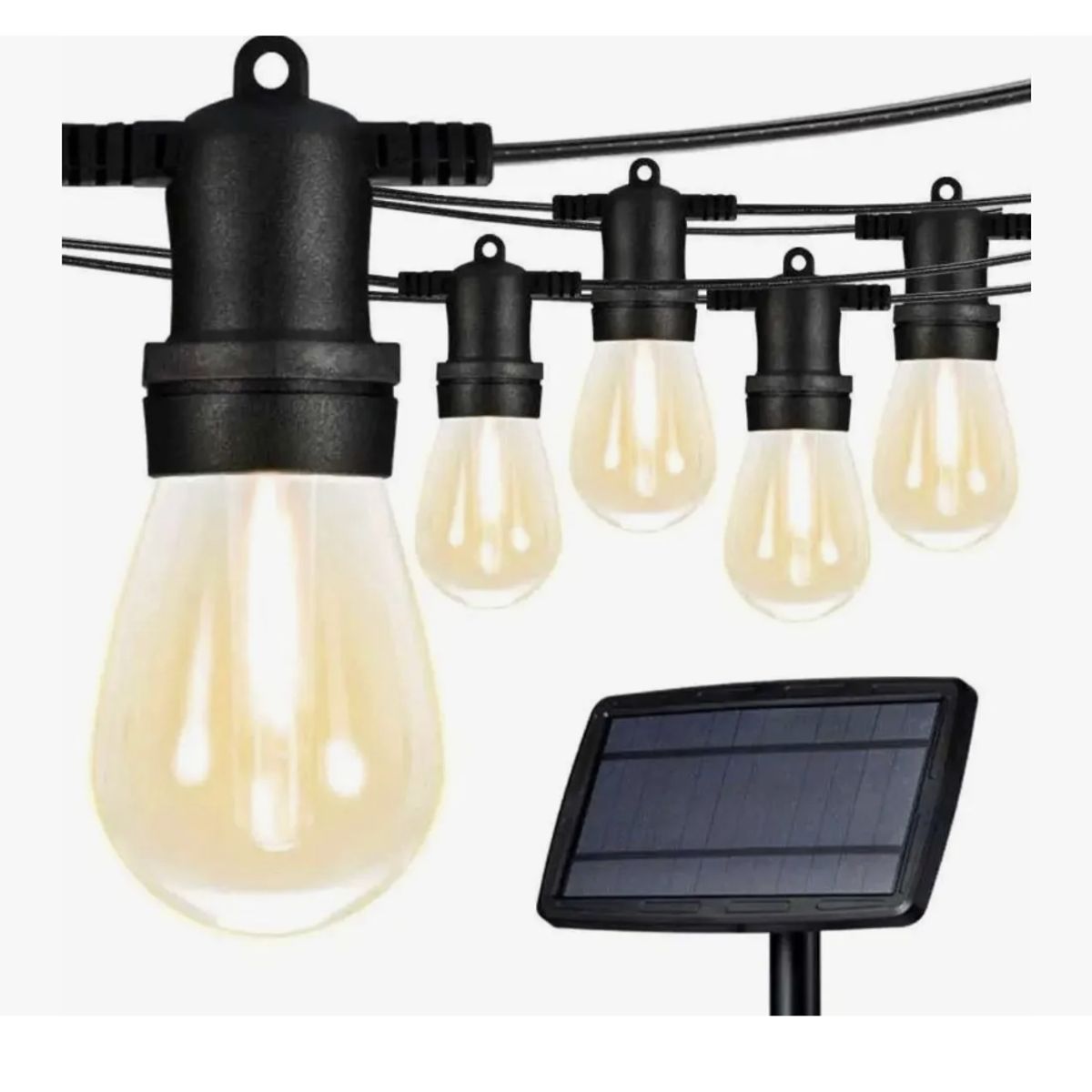 GENERICO - Guirnalda Led 10 Metros Panel Solar Con 10 Ampolletas Led