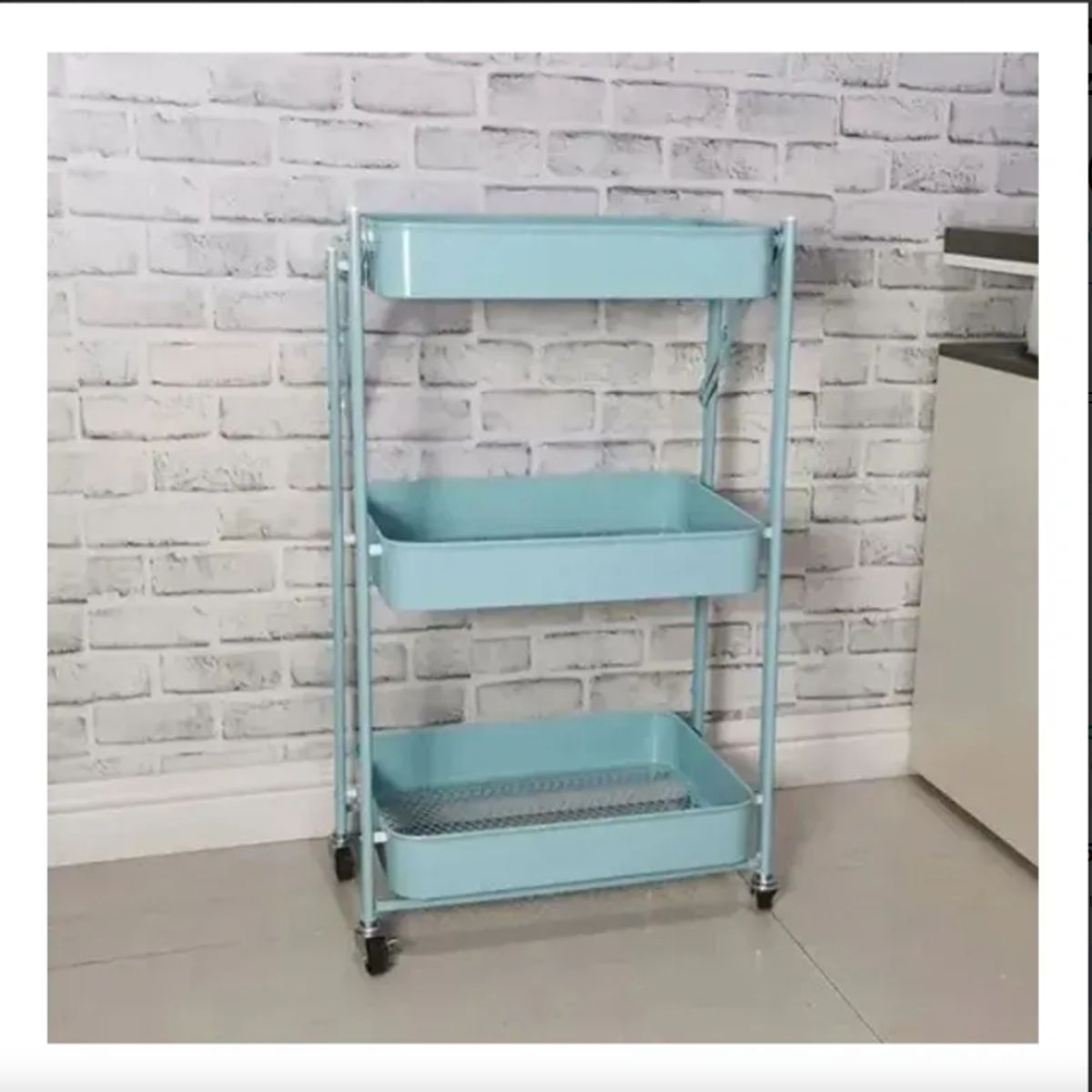 GENERICO - Estante Organizador Plegable Cocina Baño 3 Niveles Verde