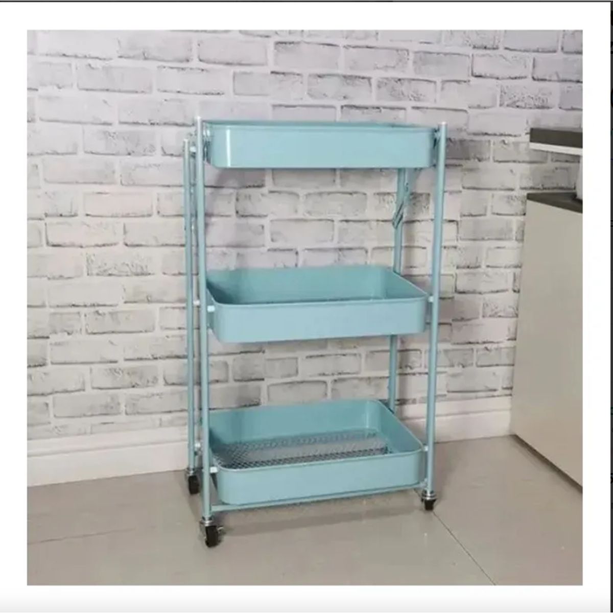 GENERICO - Estante Organizador Plegable Cocina Baño 3 Niveles Verde