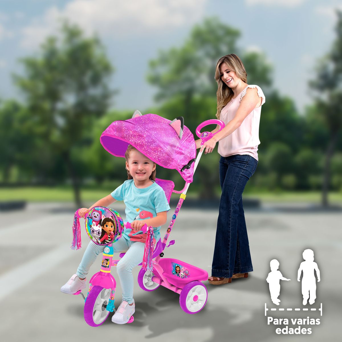 GABBYS DOLLHOUSE - Triciclo Niña con Toldo Gabby Dollhouse