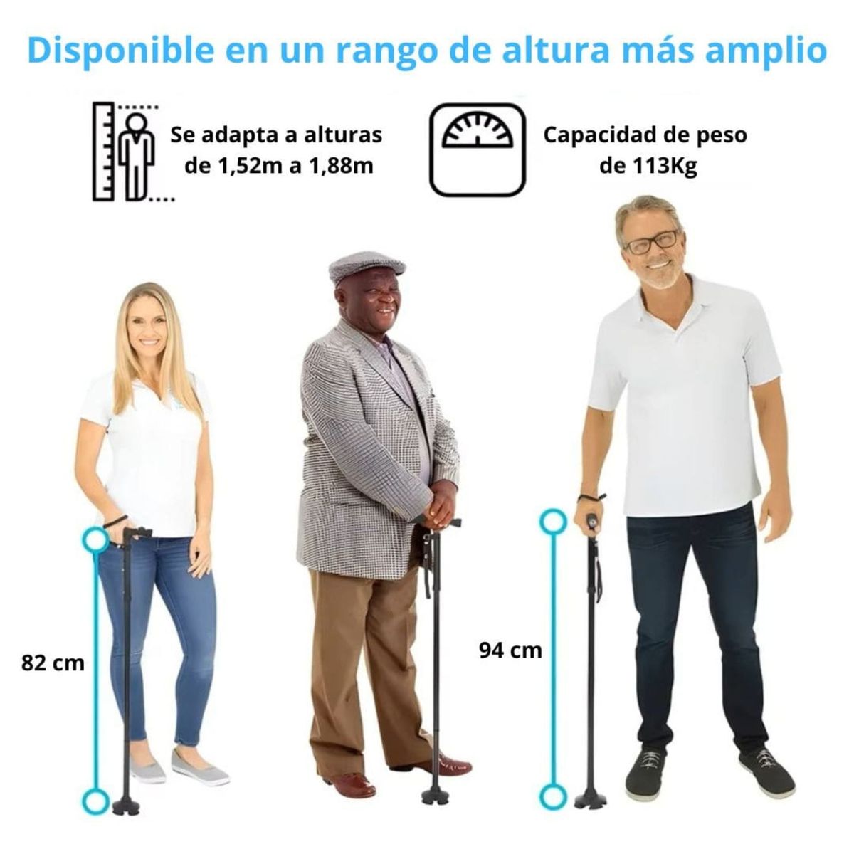 GENERICO - Bastón Ortopédico Antideslizante