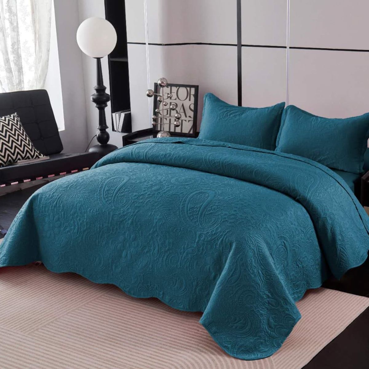 GENERICO - Quilt de Verano 2 Plazas Color Turquesa Meipulis01