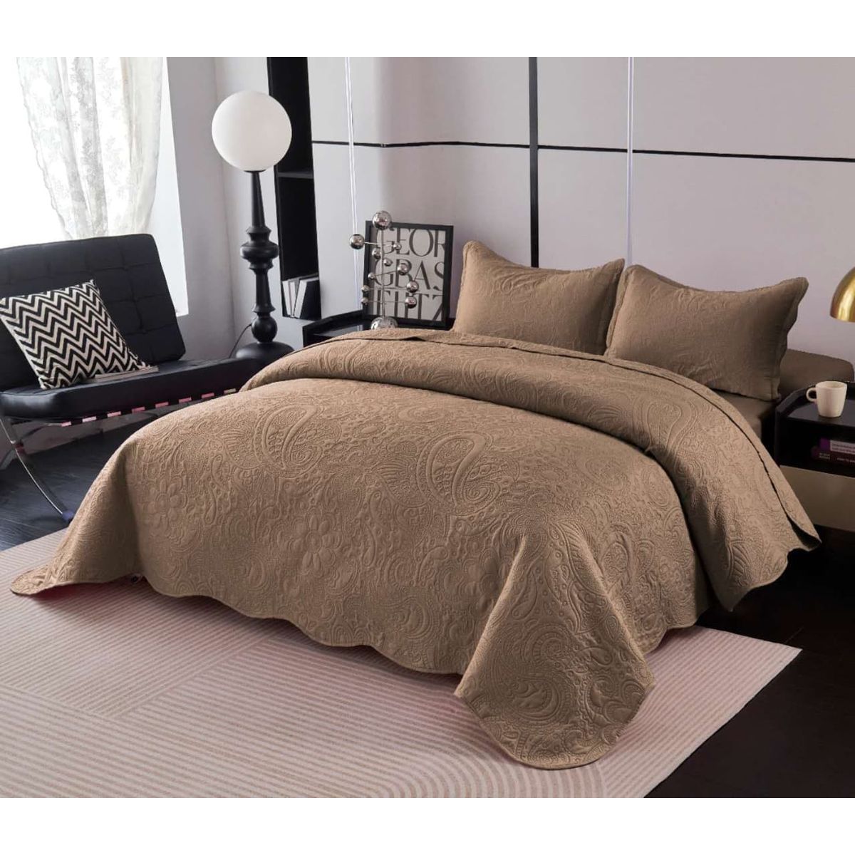 GENERICO - Quilt de Verano 2 Plazas Color Cafe Meipulis02