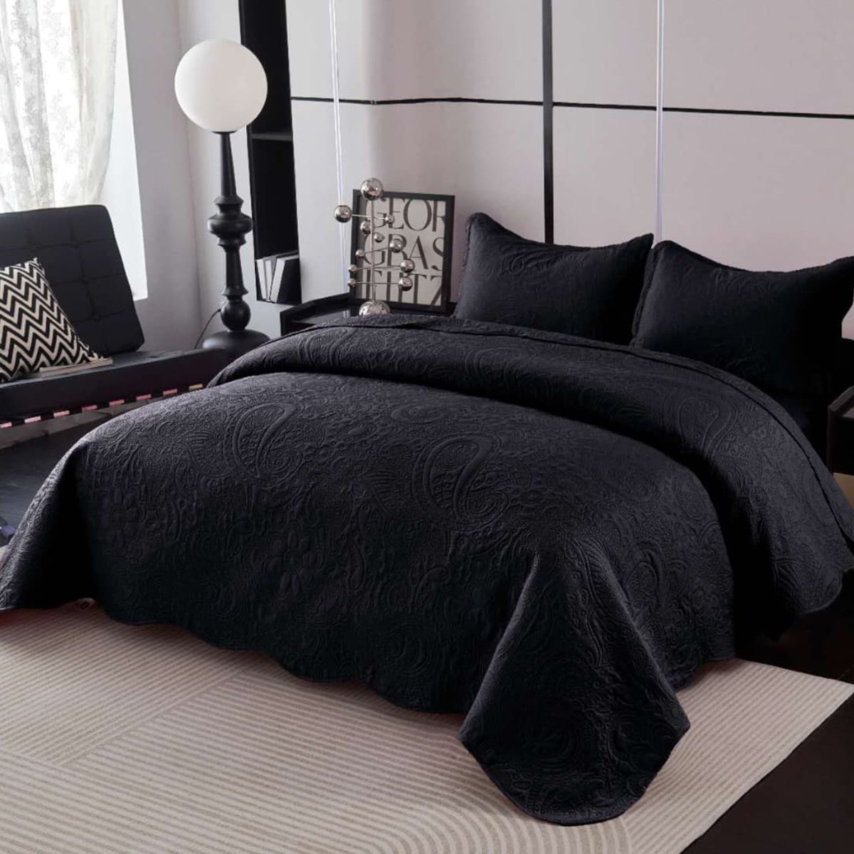 GENERICO - Quilt de Verano 2 Plazas Color Negro Meipulis05