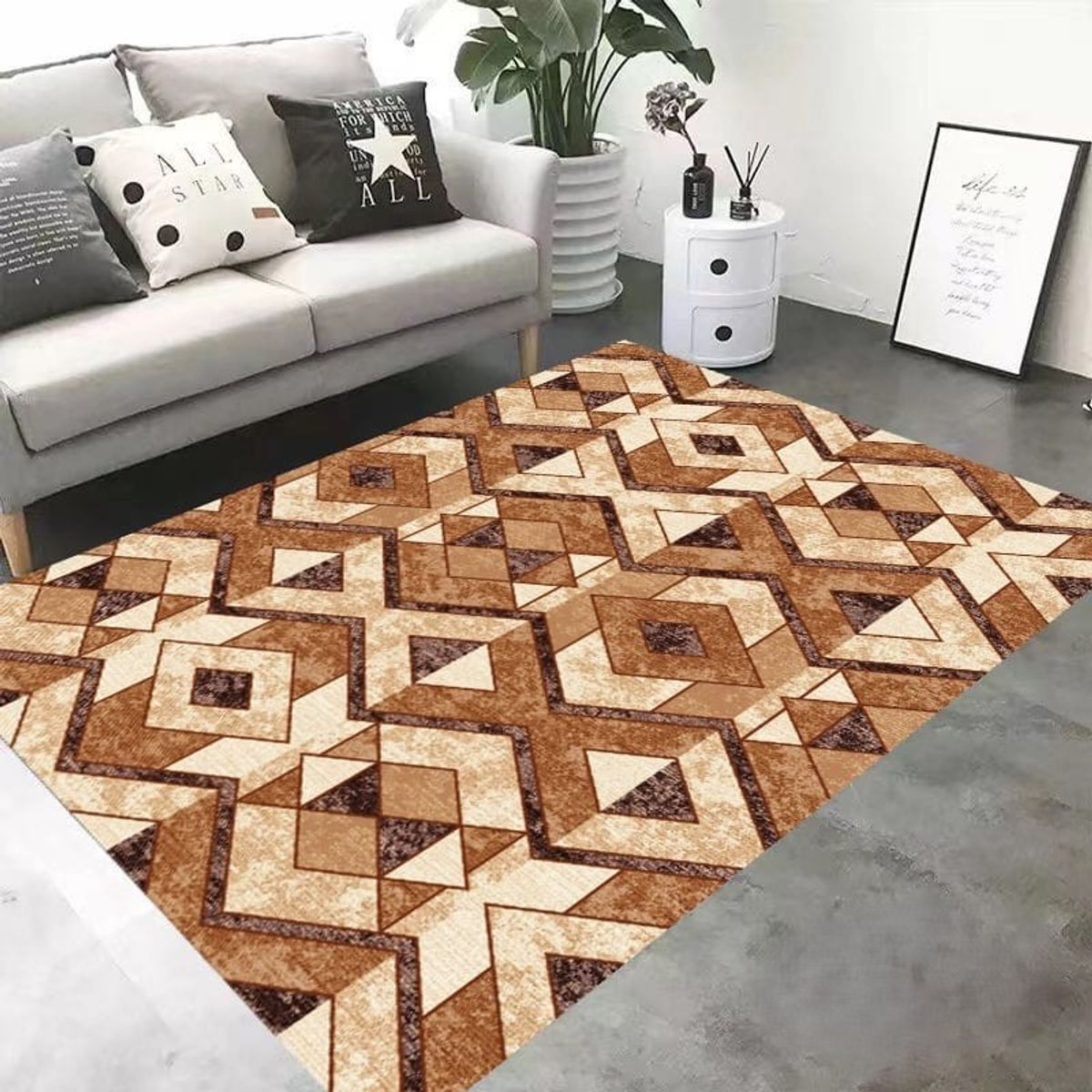 GENERICO - ALFOMBRA PARA LIVING ANTIDESLIZANTE CON DISEÑOS TRIDIMENCIONALES