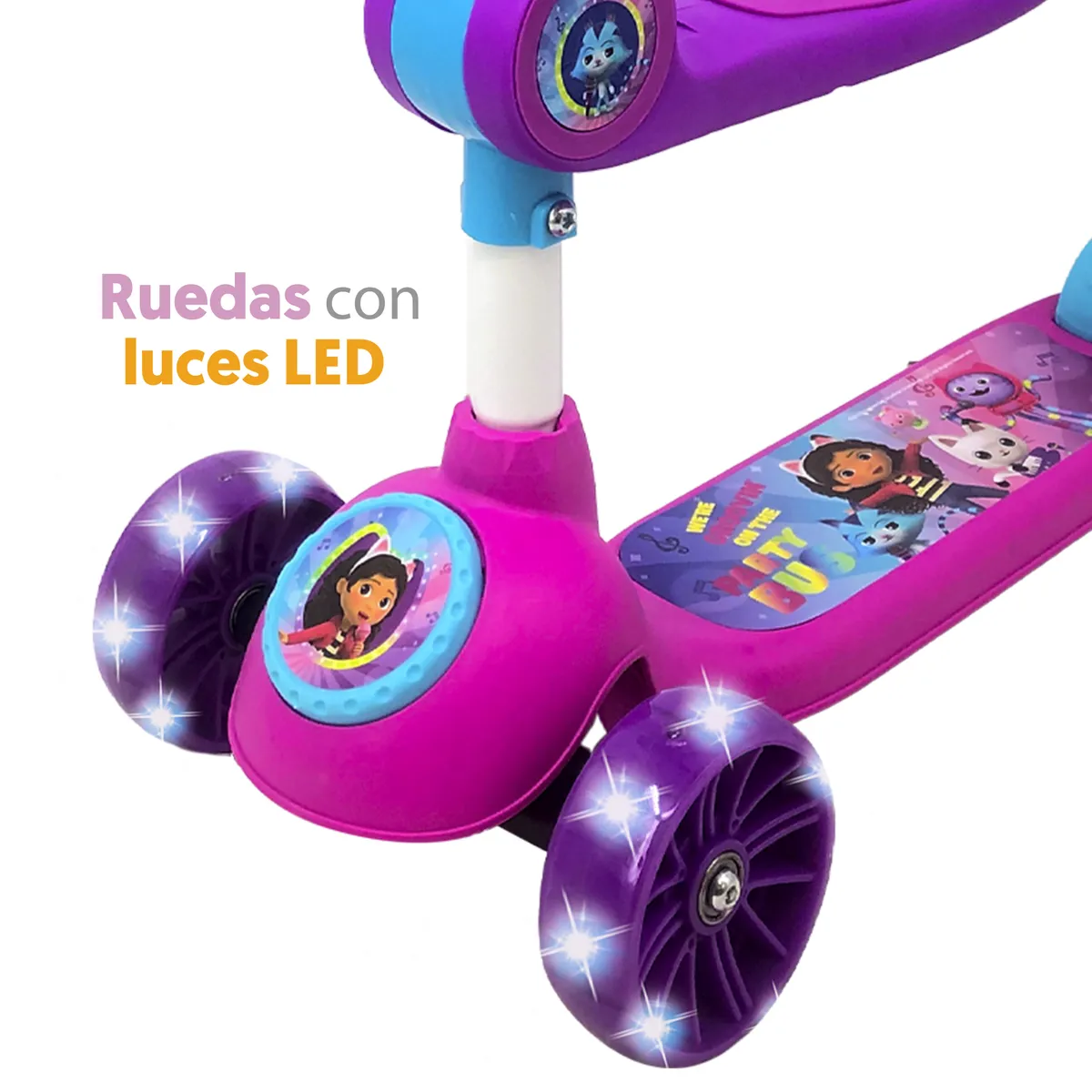 GABBYS DOLLHOUSE - Scooter Niña 2 en 1 Gabby Dollhouse con luces