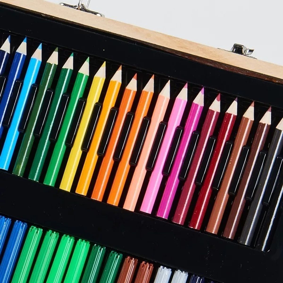 NO LOGO - Set De Arte 180 Pcs Lapices Para Colorear Maleta De Madera