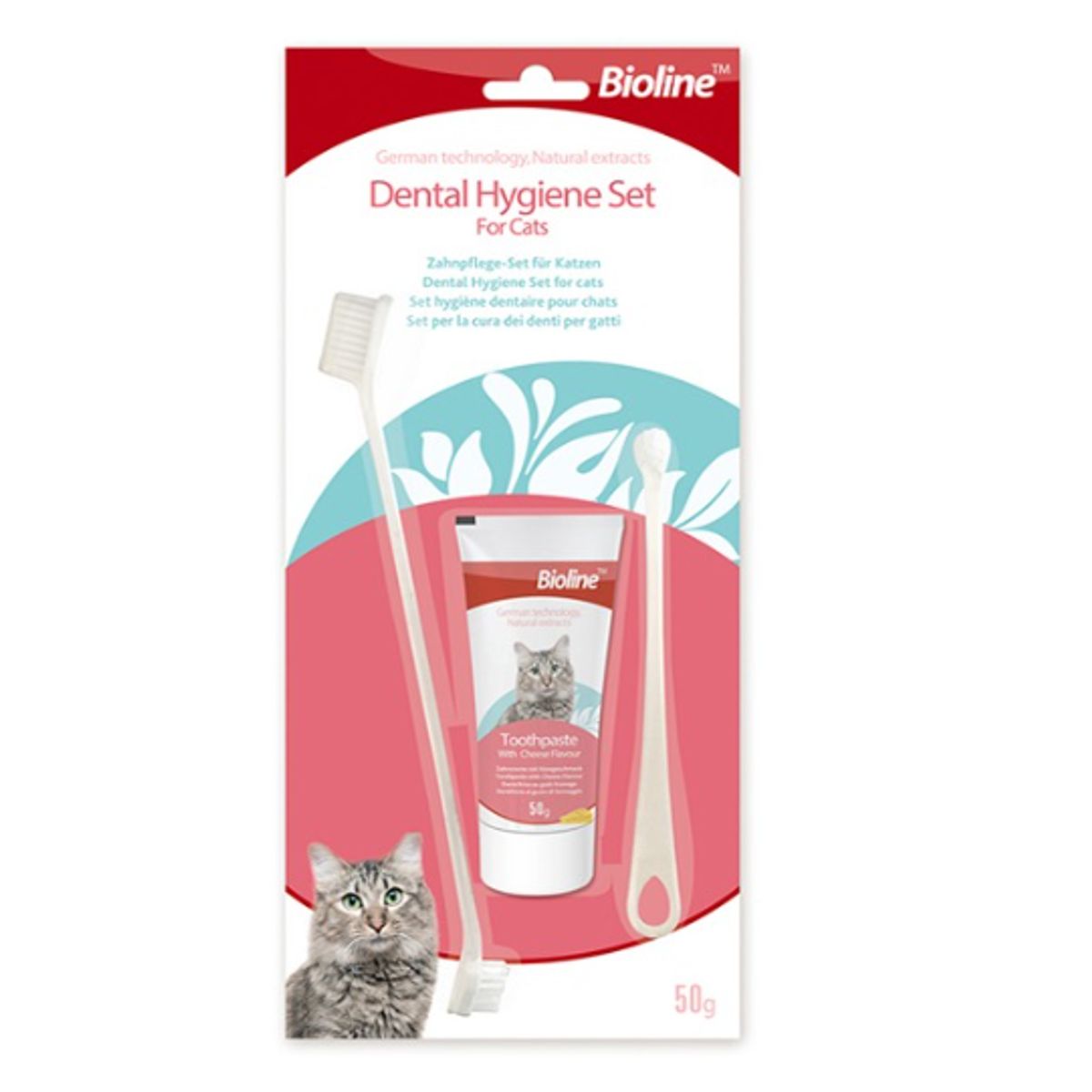BIOLINE - Kit De Higiene Dental Para Gatos De 50 gr