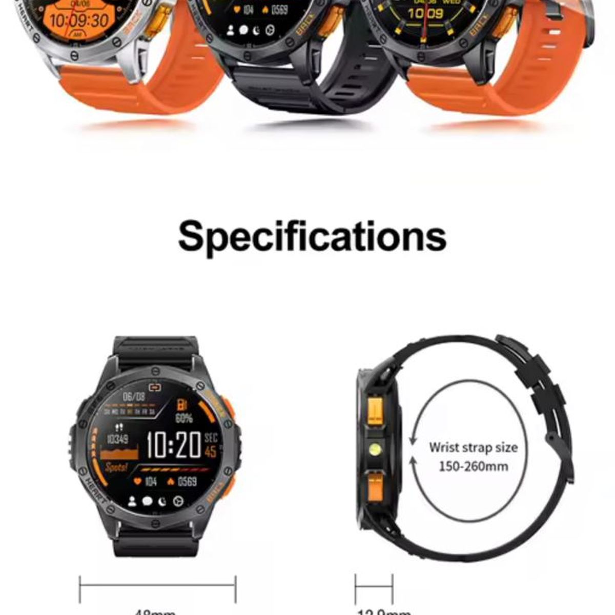 GENETIC - Smartwatch Con Bluetooth llamada GPS Con Linterna