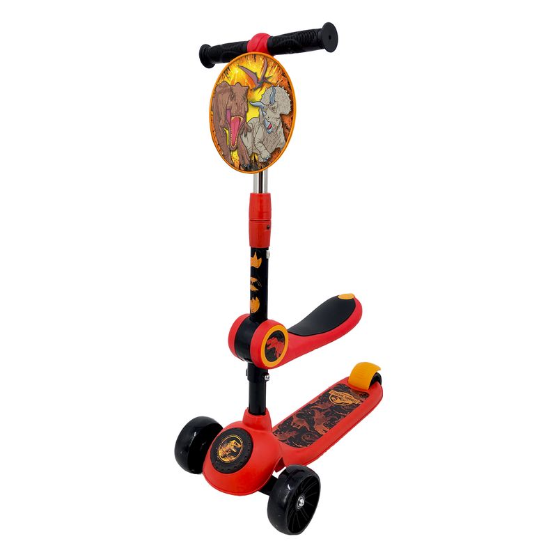 JURASSIC WORLD - Scooter 2 en 1 Jurassic World, plegable con luces