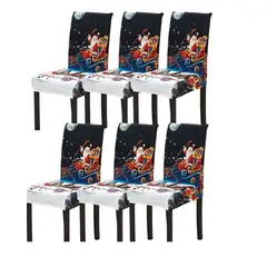 GENERICO - SET DE 6 FUNDAS PARA SILLAS DE NAVIDAD N07