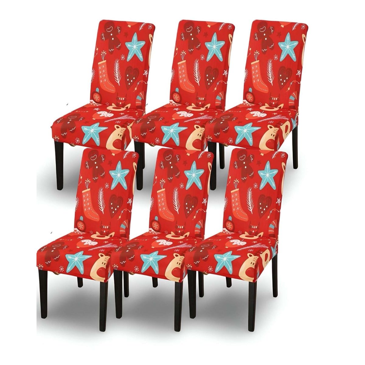 GENERICO - SET DE 6 FUNDAS PARA SILLAS DE NAVIDAD N16
