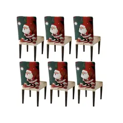 GENERICO - SET DE 6 FUNDAS DE RESPALDO DE SILLAS DE NAVIDAD N21