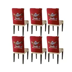 GENERICO - SET DE 6 FUNDAS DE RESPALDO DE SILLAS DE NAVIDAD N22