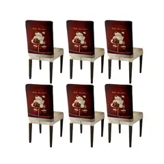GENERICO - SET DE 6 FUNDAS DE RESPALDO DE SILLAS DE NAVIDAD N25