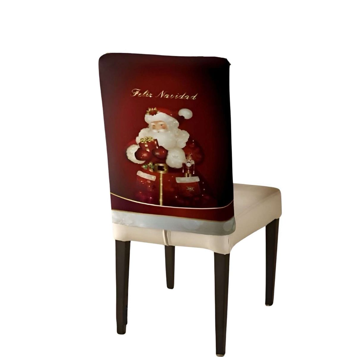 GENERICO - SET DE 6 FUNDAS DE RESPALDO DE SILLAS DE NAVIDAD N25