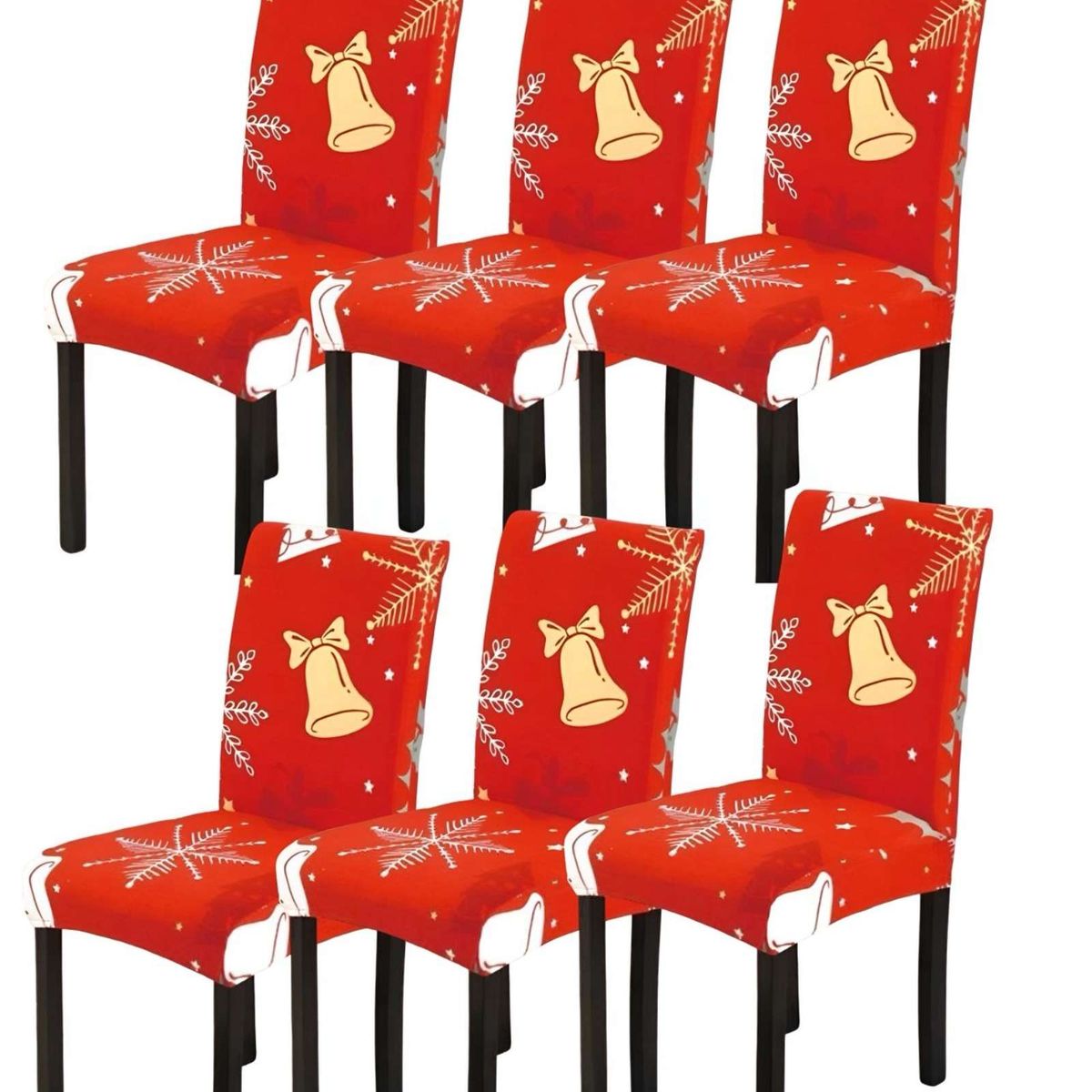 GENERICO - PACK DE 6 FUNDAS PARA SILLAS DE NAVIDAD N05