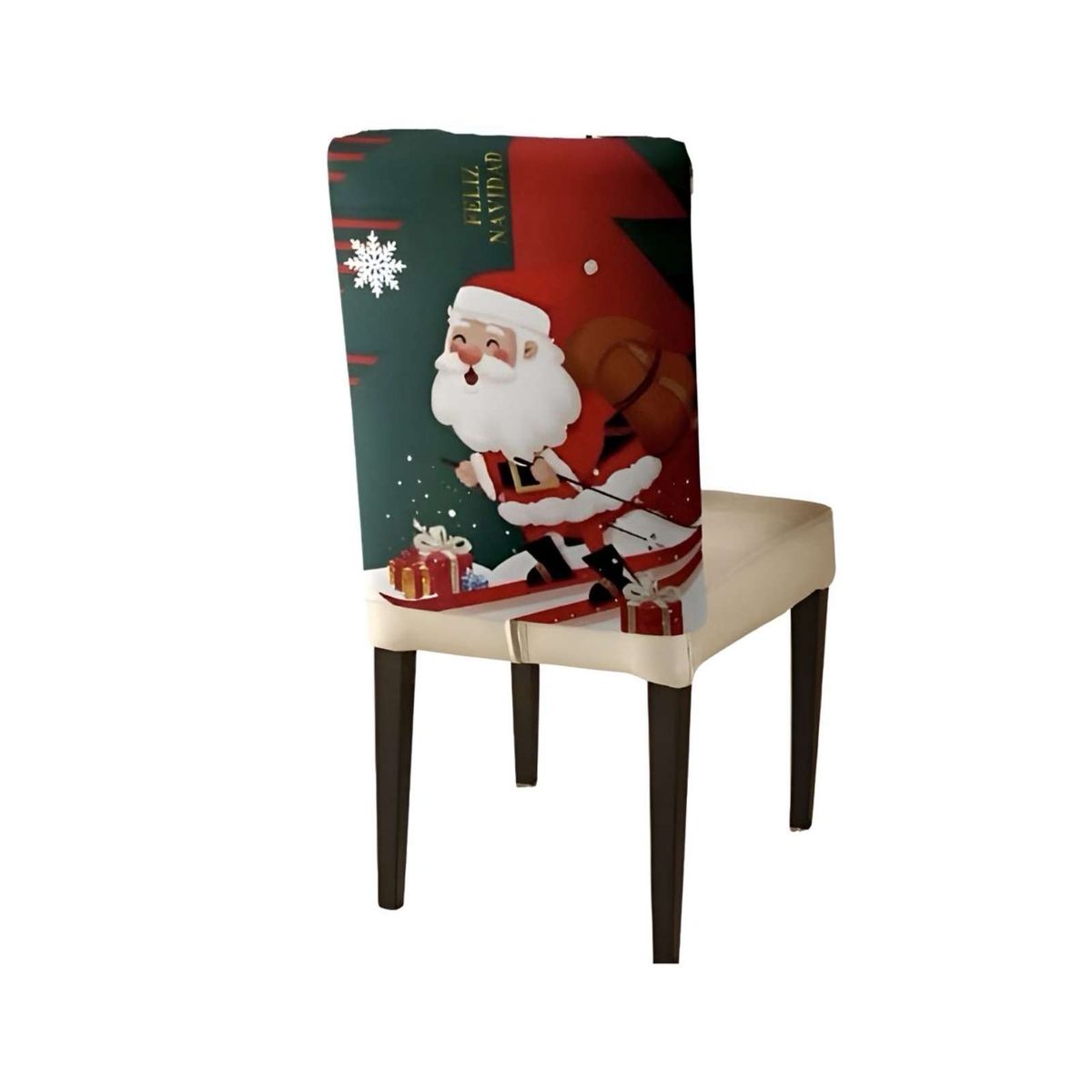 GENERICO - PACK DE 6 FUNDAS DE RESPALDO DE SILLAS DE NAVIDAD N21