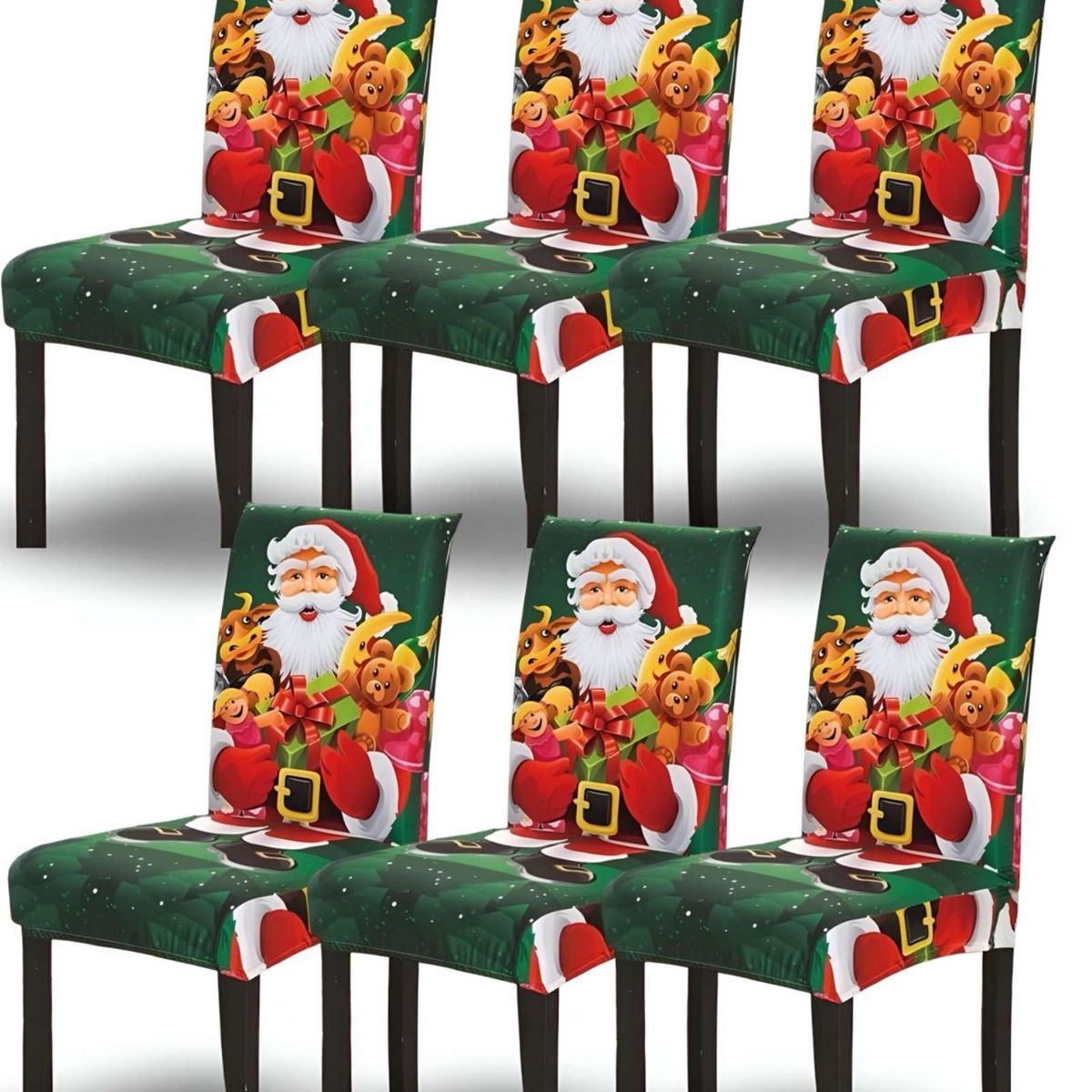GENERICO - SET DE 6 FUNDAS DE SILLAS DE NAVIDAD N01