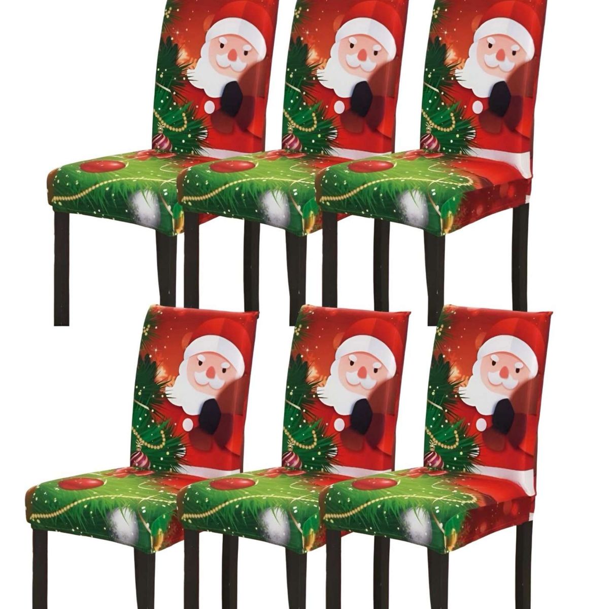 GENERICO - SET DE 6 FUNDAS DE SILLAS DE NAVIDAD N06
