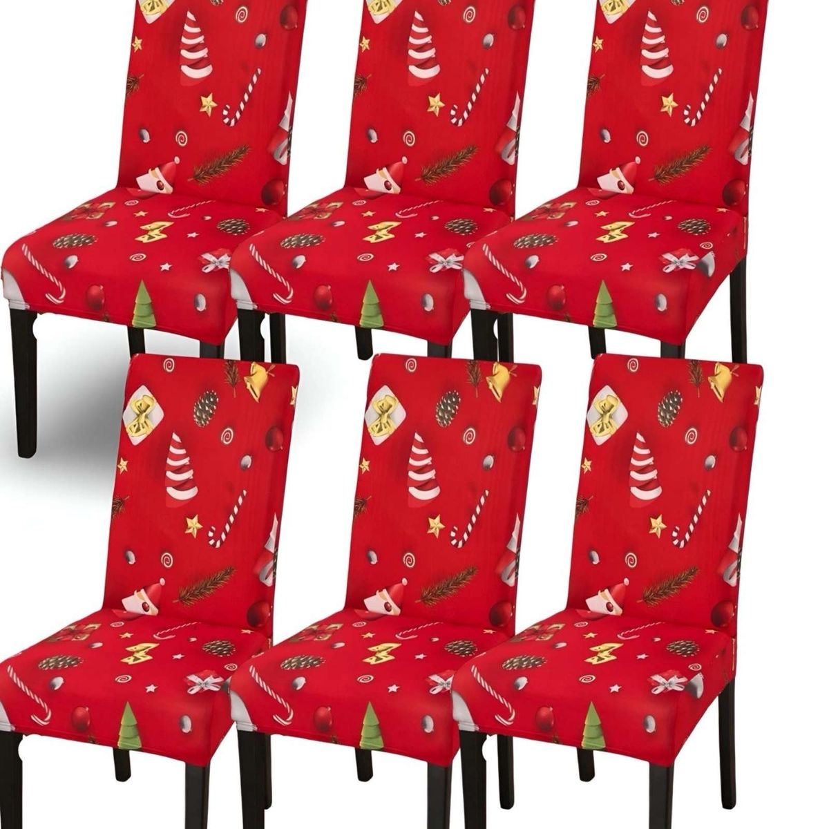 GENERICO - SET DE 6 FUNDAS DE SILLAS DE NAVIDAD N12