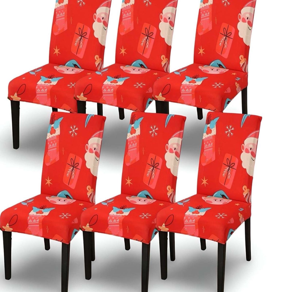 GENERICO - SET DE 6 FUNDAS DE SILLAS DE NAVIDAD N14