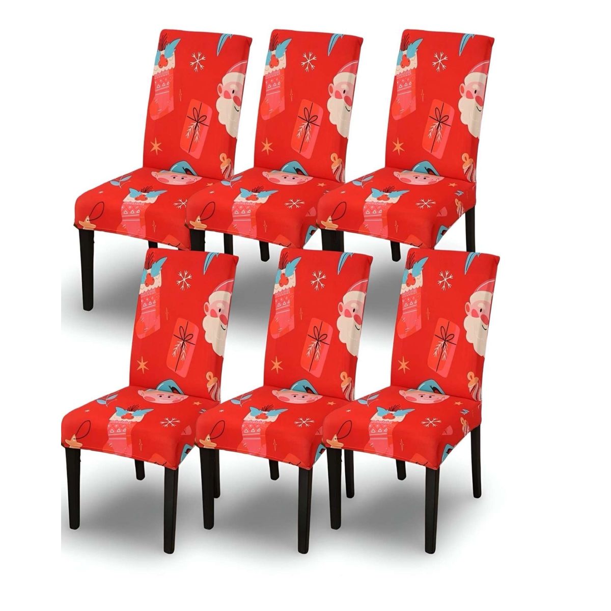 GENERICO - SET DE 6 FUNDAS DE SILLAS DE NAVIDAD N14