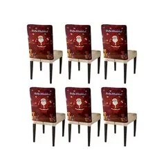 GENERICO - SET DE 6 FUNDAS DE RESPALDO DE SILLAS PARA NAVIDAD N20