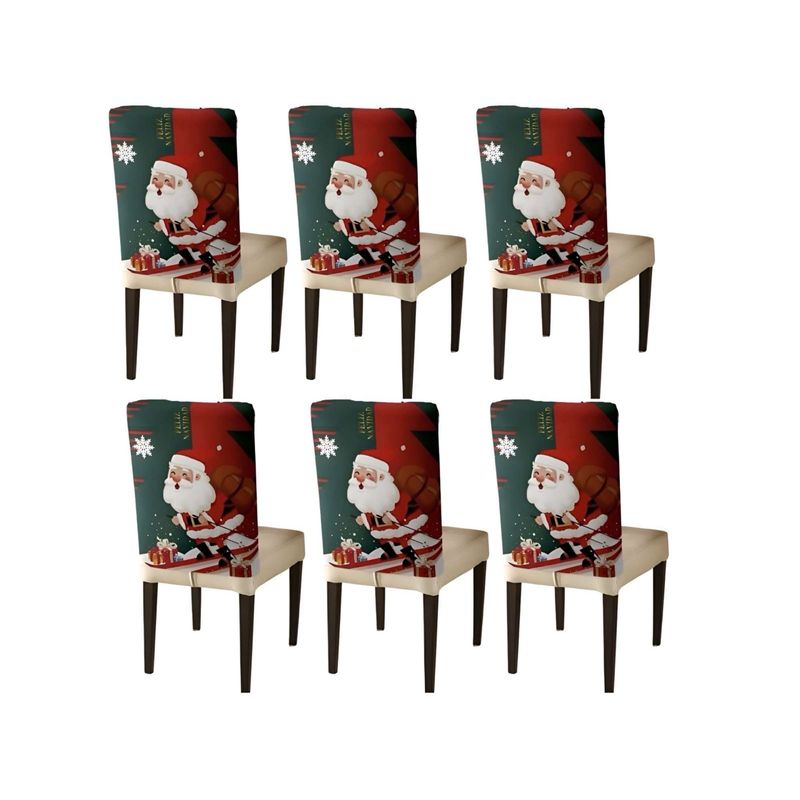 GENERICO - SET DE 6 FUNDAS DE RESPALDO DE SILLAS PARA NAVIDAD N21