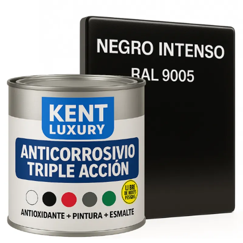 KENT - Anticorrosivo Triple Accion 18 Galon Negro Intenso