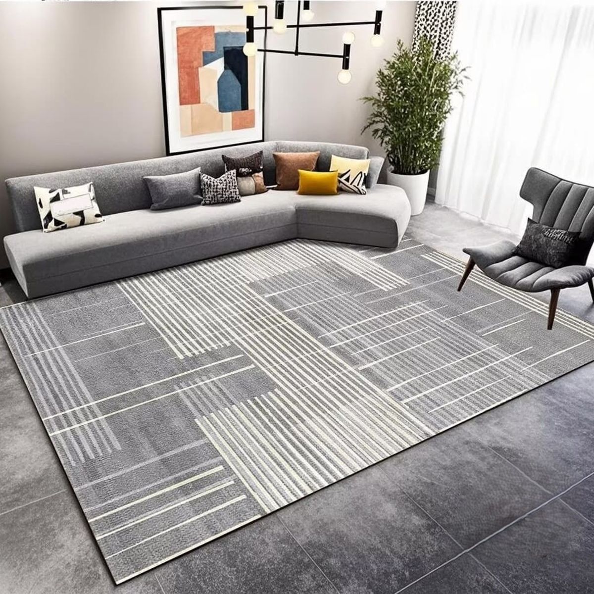 GENERICO - ALFOMBRA PARA LIVING ANTIDESLIZANTE CON DISEÑOS TRIDIMENCIONALES