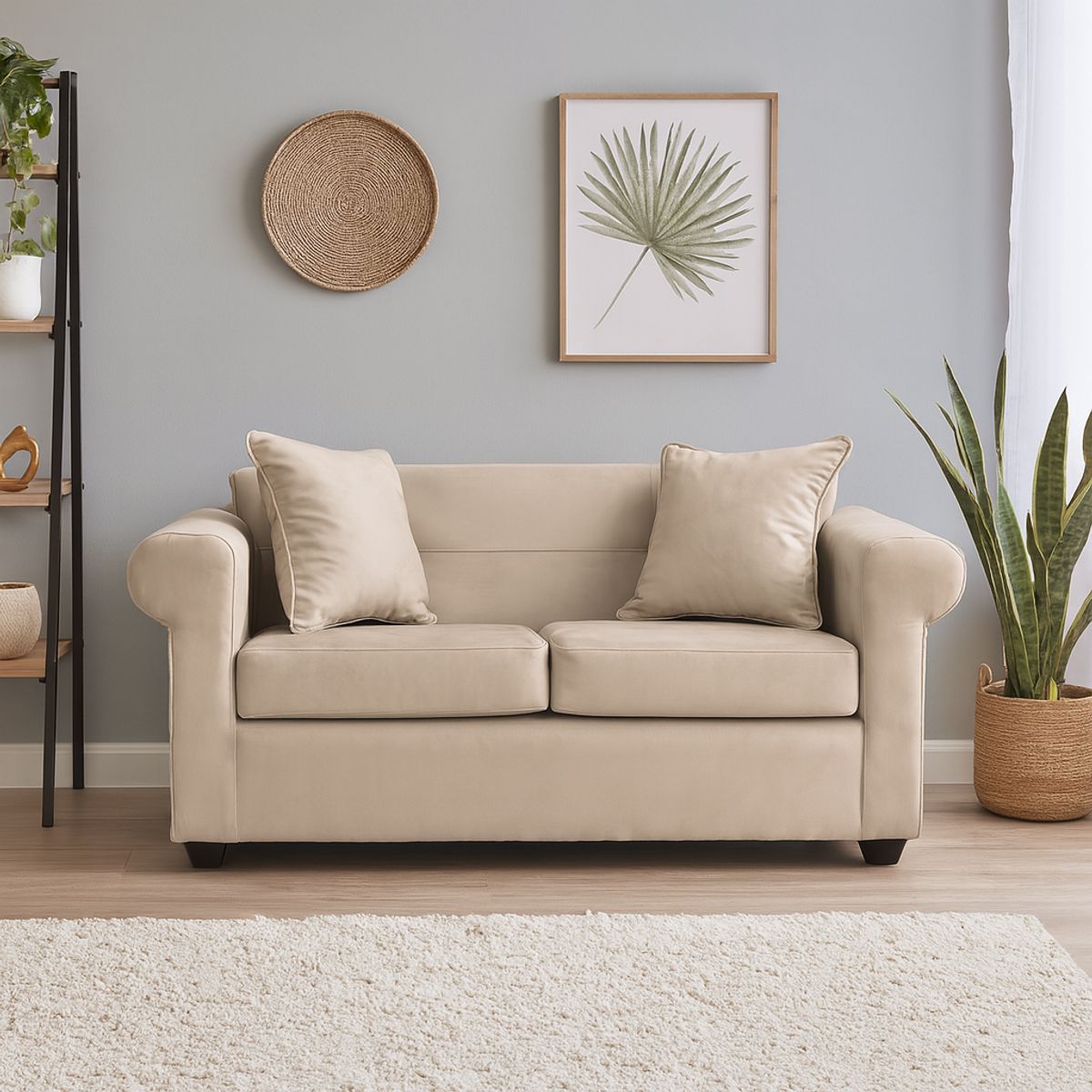 MBC - Sofá 2 Cuerpos New Barcelona Felpa Beige