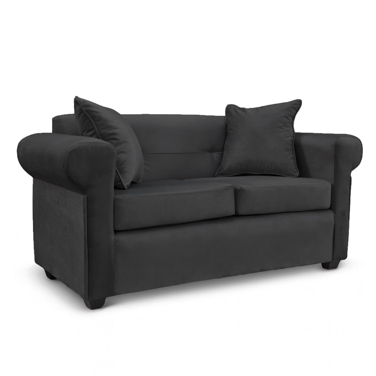 MBC - Sofá 2 Cuerpos New Barcelona Felpa Negro