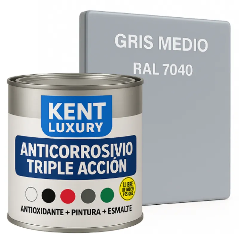 KENT - Anticorrosivo Triple Accion 14 Galon Gris Medio