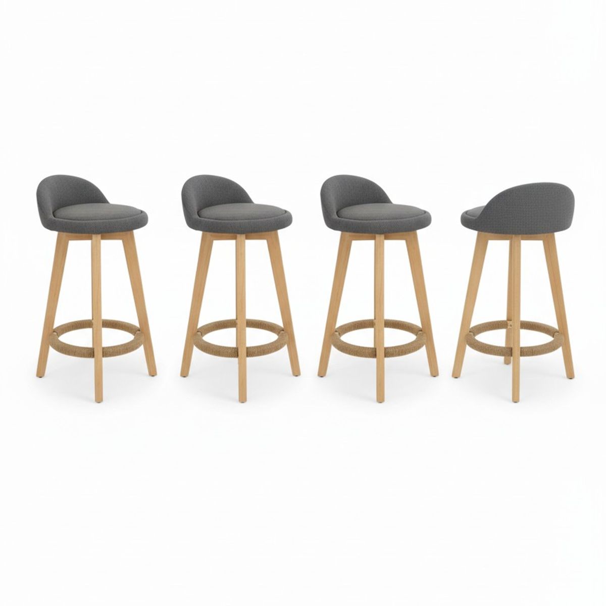 GENERICO - Silla de Bar x 4 Un Marsella Gris alto 63cm