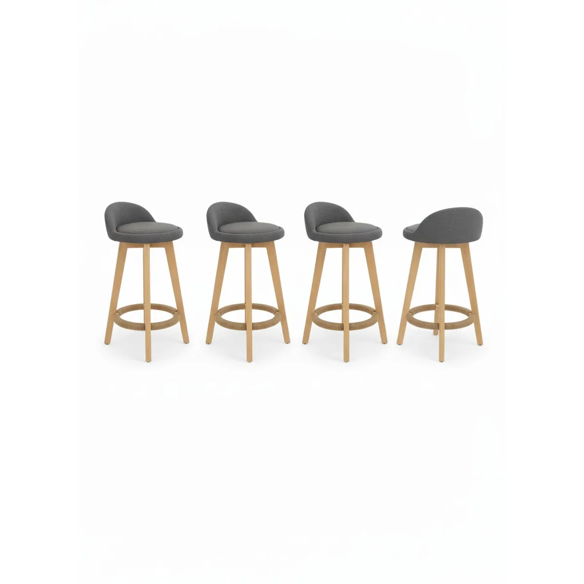 GENERICO - Silla de Bar x 4 Un Marsella Gris alto 63cm