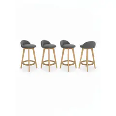 GENERICO - Silla de Bar x 4 Un Marsella Gris alto 63cm