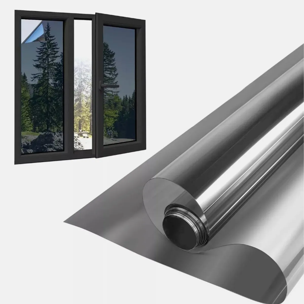 Lamina Espejada Film Privacidad Vidrio Ventana 60 Cm * 10 M, marca ATURE - Foto Principal