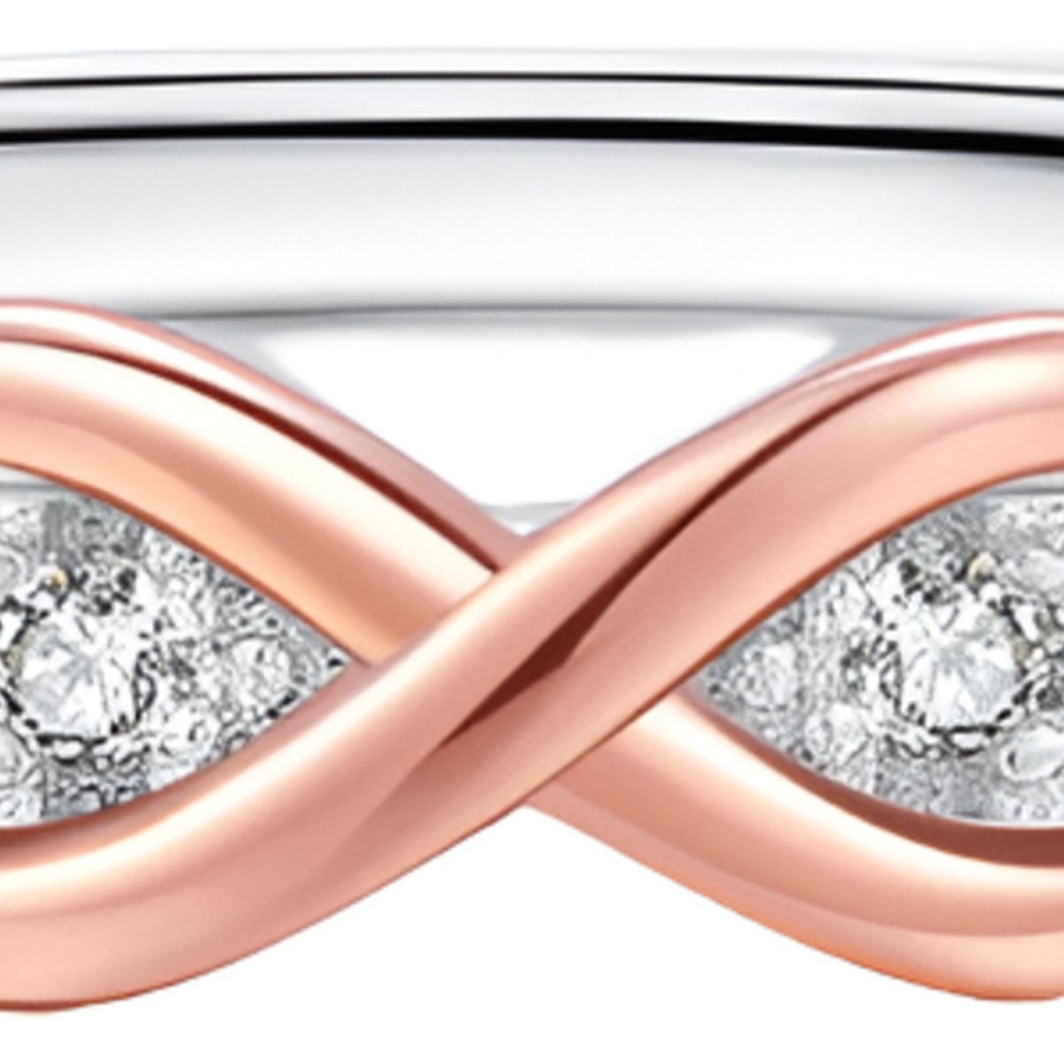 GENERICO - Anillo infinito oro rosa plata 925 ajustable