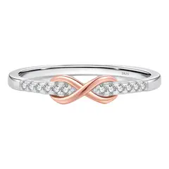 GENERICO - Anillo infinito oro rosa plata 925 ajustable