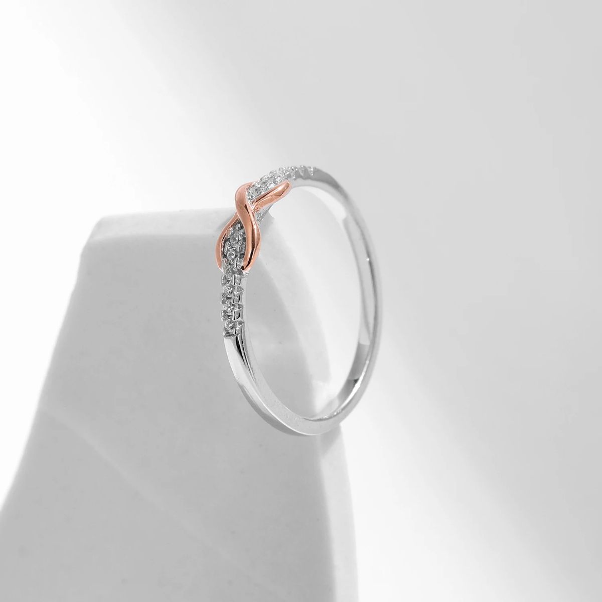 GENERICO - Anillo infinito oro rosa plata 925 ajustable