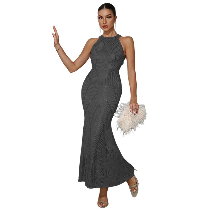 BLWOENS - Vestido de Gala Mujer - Gris