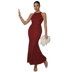 BLWOENS - Vestido de Gala Mujer - Rojo