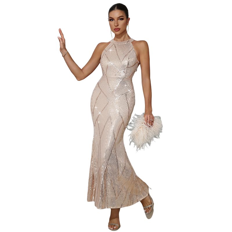 BLWOENS - Vestido de Gala Mujer - Beige