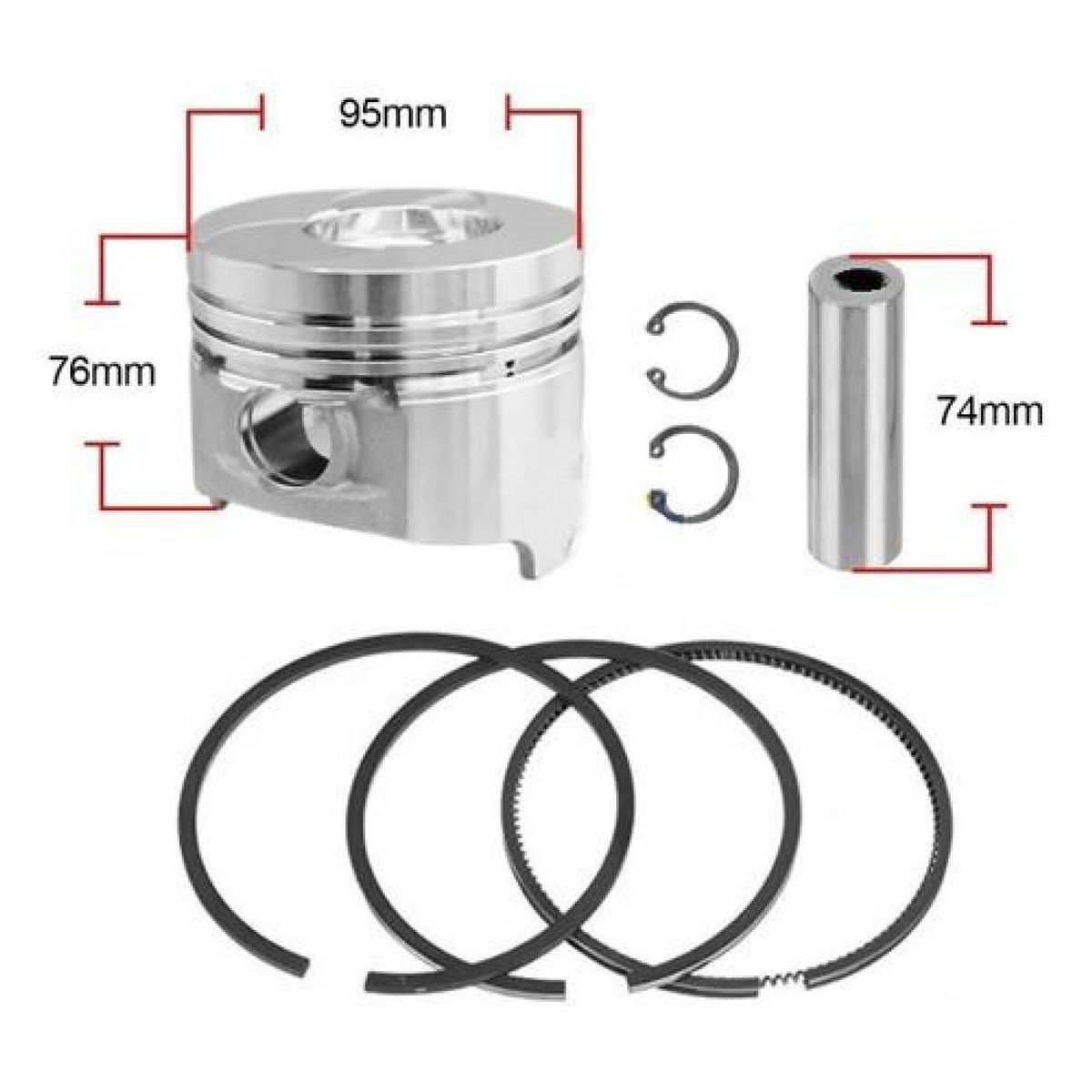 GENERICO - Kit Pistón Anillos Para Motor Diesel 195f