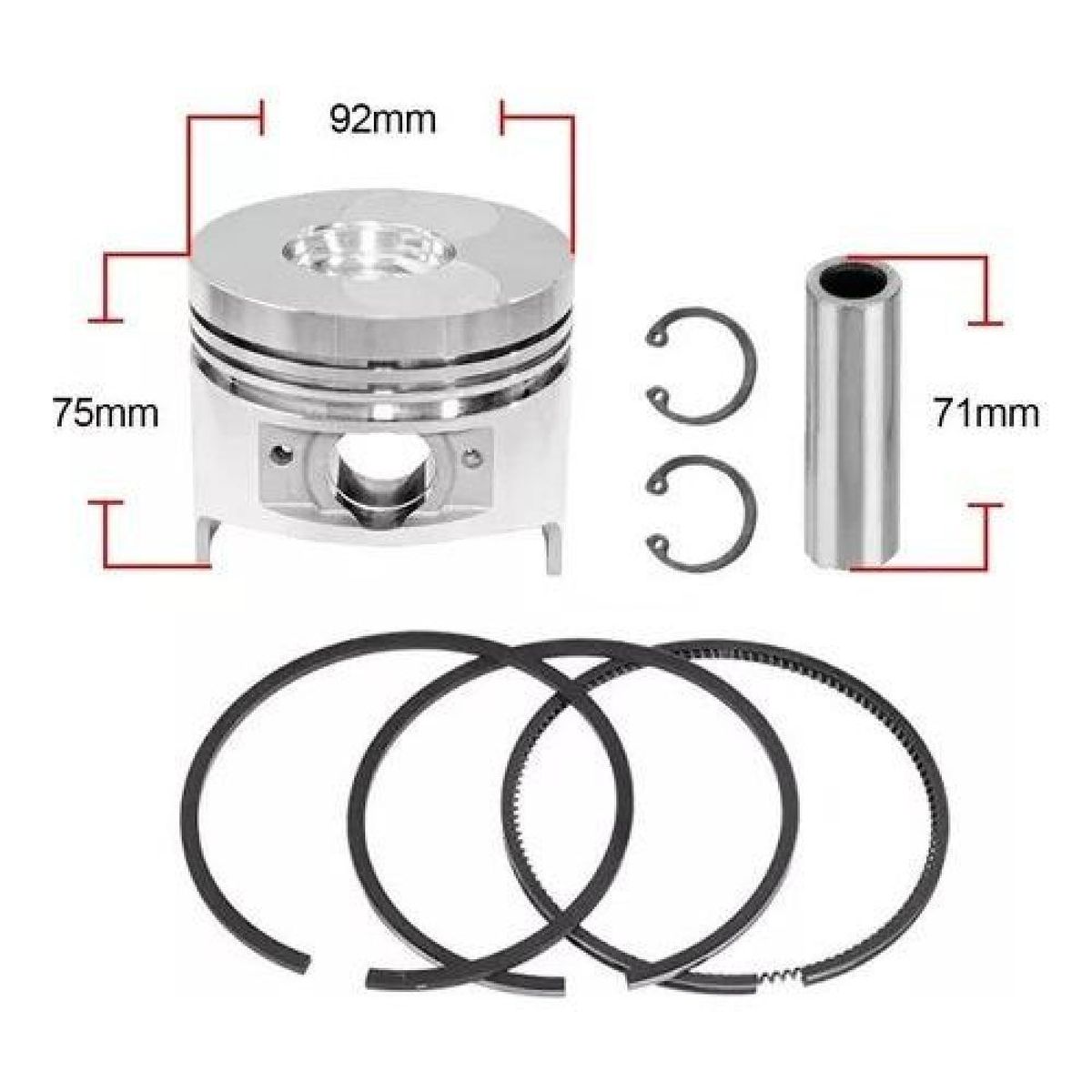 GENERICO - Kit Piston Anillos Para Motor 192fa Generador Diesel