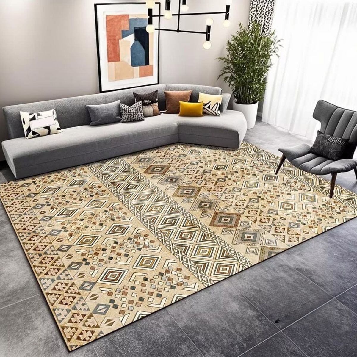 GENERICO - ALFOMBRA PARA LIVING ANTIDESLIZANTE CON DISEÑOS TRIDIMENCIONALES