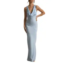 BLWOENS - Vestido de Gala Mujer - Azul