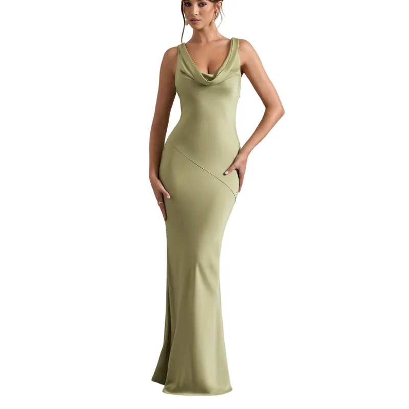 BLWOENS - Vestido de Gala Mujer - Verde